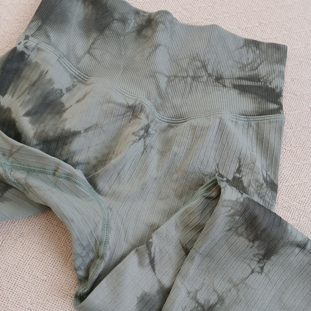 PINK ♡ active seamless green tie dye legging small fairy grunge athleisure vs - Picture 5 of 10